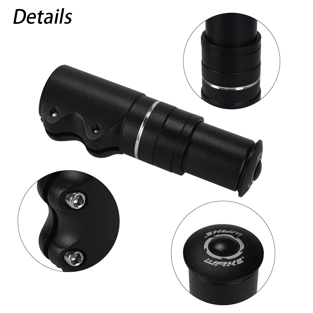 Adjustable Bike Stem Riser - Aluminum Alloy Handlebar Extender for Mountain, Road, MTB, BMX & Fixie Bikes - Black Head Up Adapter | Perfect for Comfort Riding, Commuting & Trail Adventures