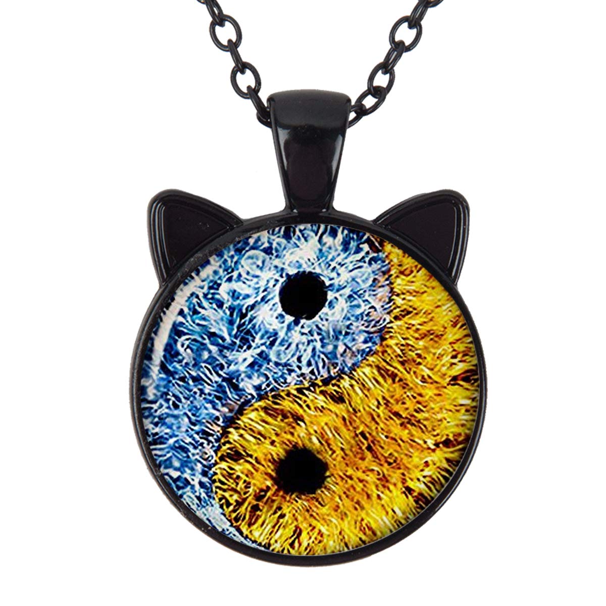 LooPoP Cat Pendant Necklace for Women & Girls - Cute Animal Jewelry Gift with Free Charm Chain - Ice Thunder Style - Perfect for Birthday, Christmas & Everyday Wear