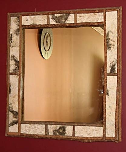 Handmade Adirondack Birch Bark Mirror - Rustic Wall Decor for Cabin, Lodge & Home - Perfect for Living Room, Bedroom or Entryway
