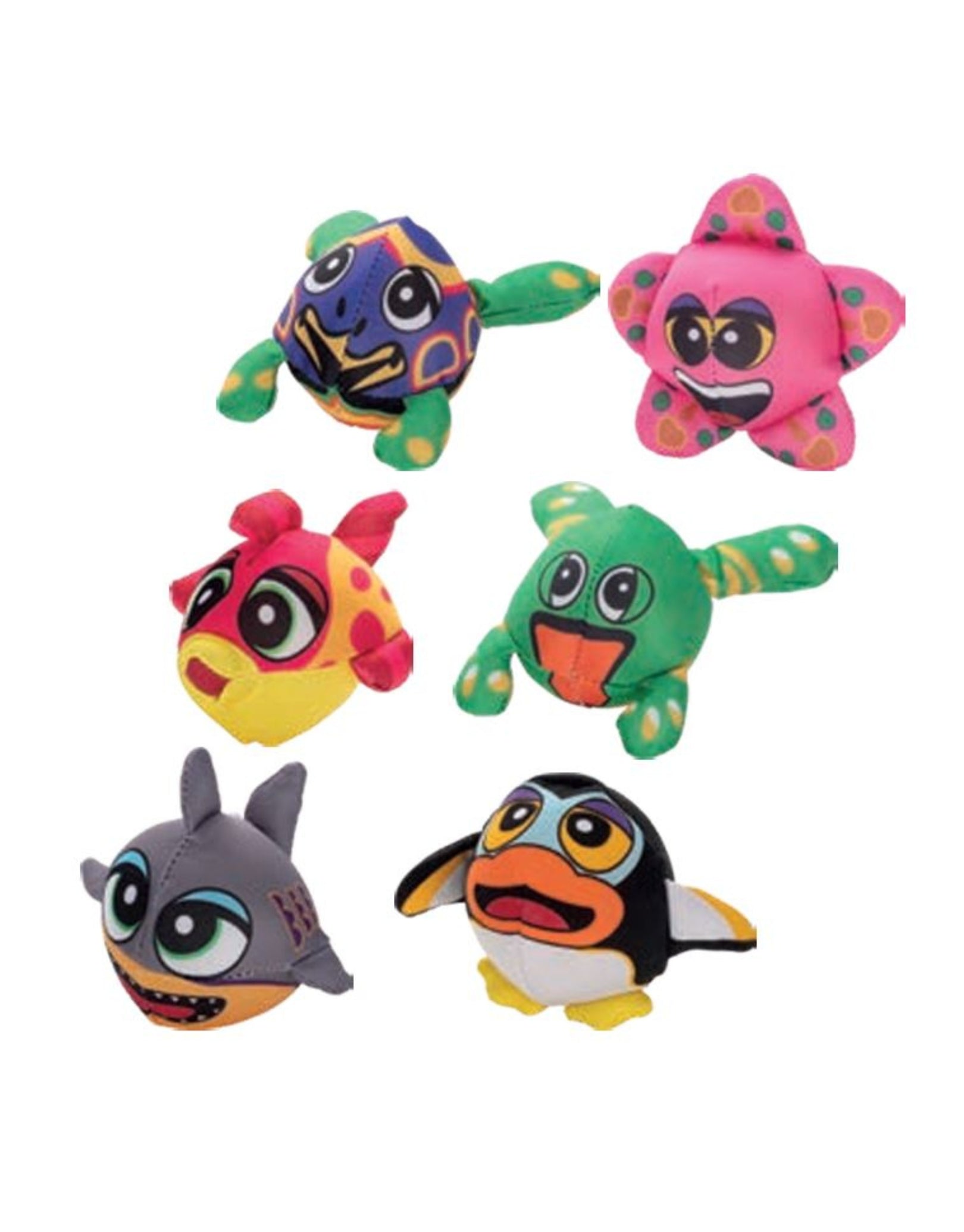 6 Pack Small Sponge Sea Animal Swim Toys for Kids - Bath Time Fun & Pool Party Favors