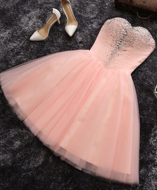 Elegant Pink A-Line Sweetheart Neck Short Prom Dress for Homecoming, Party, and Formal Events - Perfect for Dances, Graduations, and Special Occasions