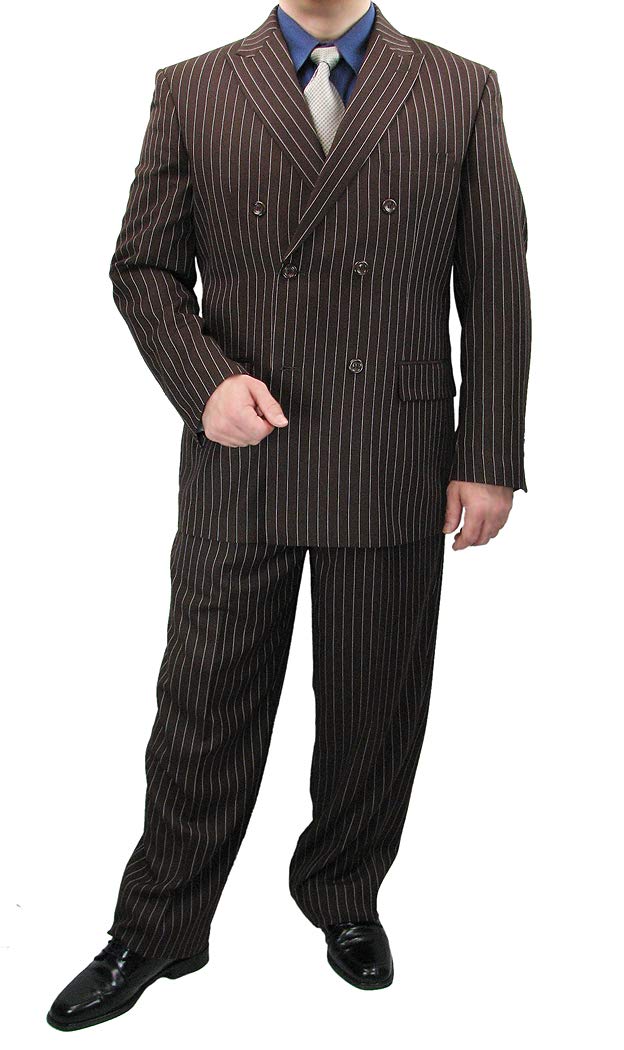 Premium 2-Piece Men's Double Breasted Pinstripe Suit Set with Free Socks - Formal Business Attire for Weddings, Office & Special Occasions