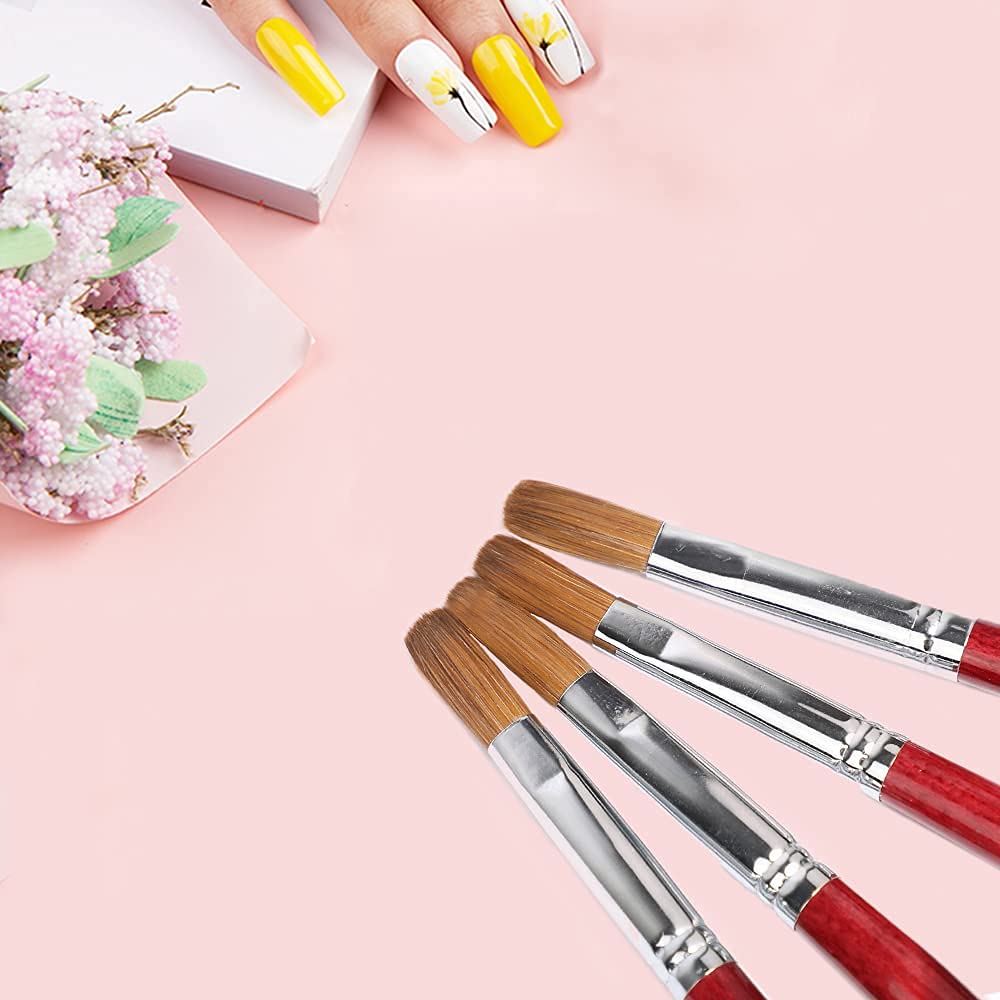 Premium Yosly Acrylic Nail Brush & Cuticle Pusher - 100% Kolinsky Hair Professional Nail Art Brush for Acrylic, Gel & Powder Nails - Salon Quality #10 Nail Design Tool - Perfect for Home Manicures & Professional Nail Art Studios
