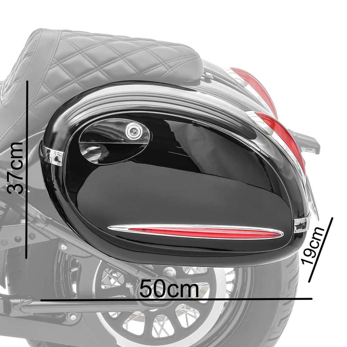 Alabama 33L Hard Saddlebags for Cruiser Classic CB43404 - Durable Motorcycle Luggage for Touring & Daily Commuting