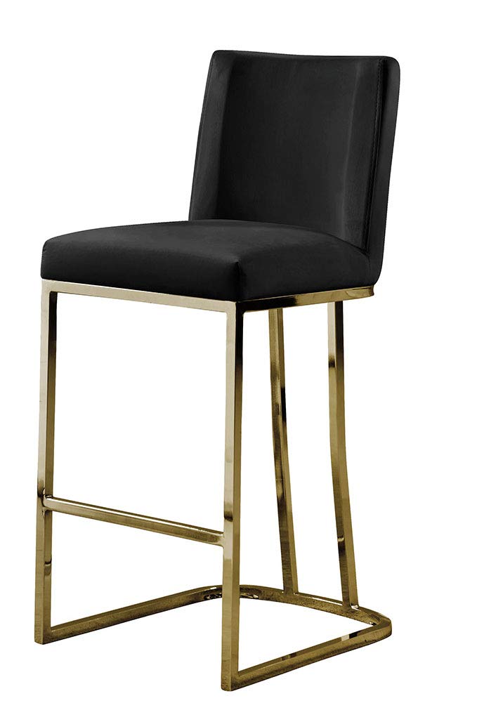 Premium Counter Height Bar Stools - Set of 4 Black Metal Frame Kitchen Island Chairs with Padded Seats for Dining Room, Breakfast Nook & Home Bar Decor