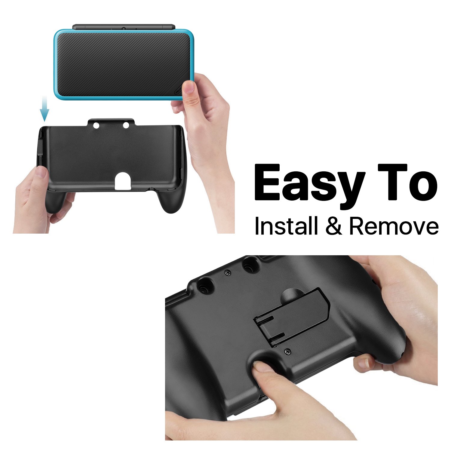 Premium Ergonomic Hand Grip Case for New Nintendo 2DS XL/LL (2017 Model) - Anti-Slip Rubber Cover with Kickstand | Protective Skin & Comfort Controller Grip | Perfect for Gaming Sessions & Travel Protection