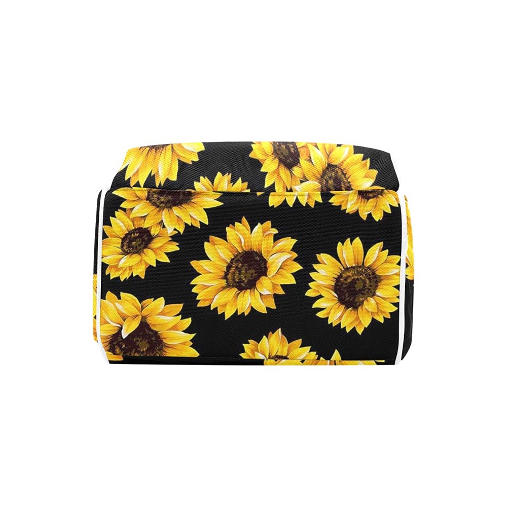 Personalized Sunflower Diaper Backpack - Waterproof Nursing & Nappy Bag for Moms, Baby Essentials Organizer - Perfect Baby Shower Gift & Travel Tote for Outings, Park Visits, and Daycare