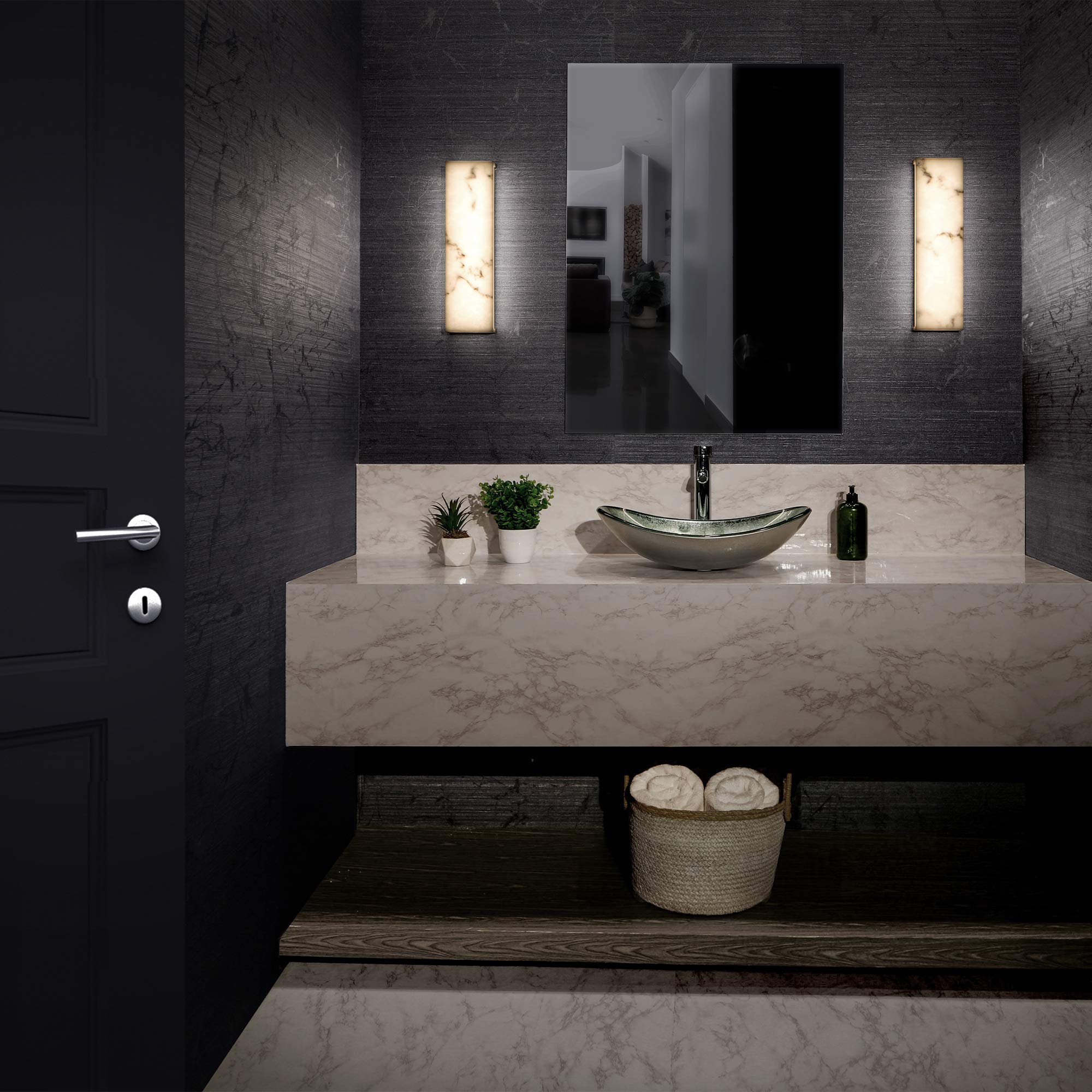 WAC Lighting dweLED Museo 18 Inch LED Bathroom Vanity Light or Wall Sconce, 3000K Warm White, Dimmable Fixture for Modern Bathroom, Powder Room, or Dressing Area Lighting