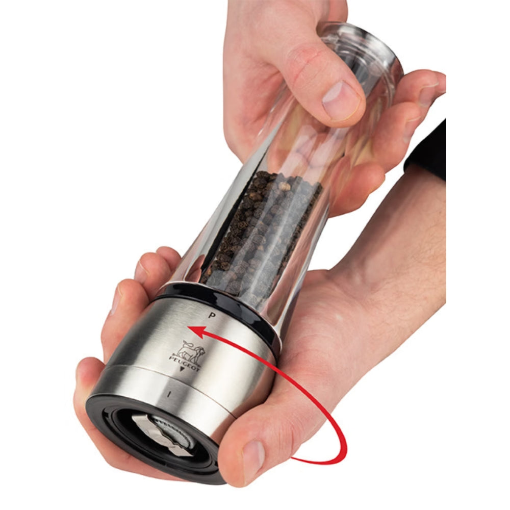 Peugeot Daman 9 u'Select Acrylic Pepper Mill - Premium Salt and Pepper Grinder for Kitchen, Dining & Gourmet Cooking
