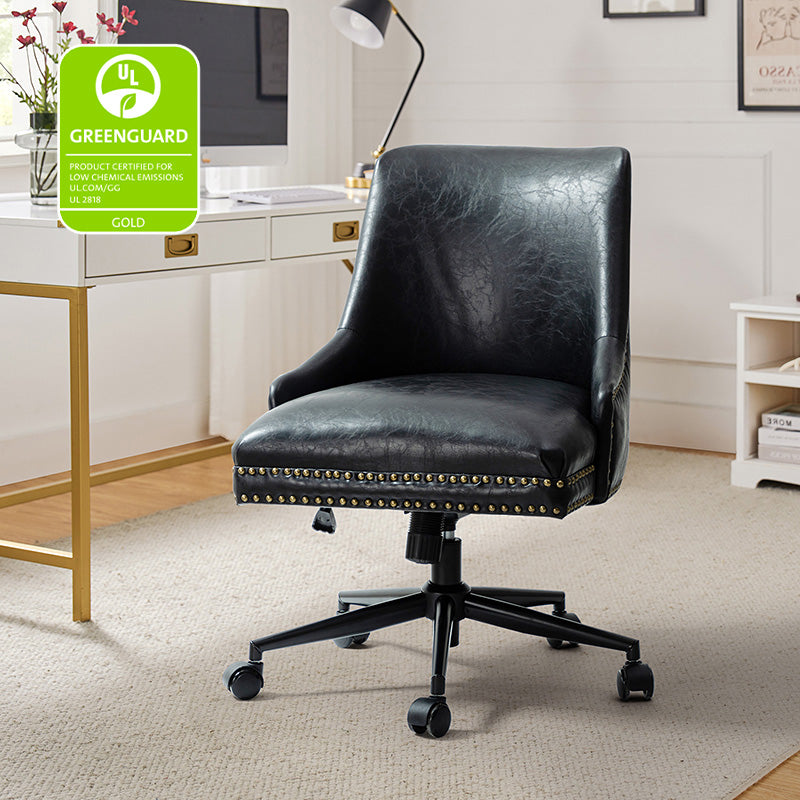 Juniper Vegan Leather Office Chair - Ergonomic Executive Desk Chair for Home & Office - Eco-Friendly PU Leather, Adjustable Height, Comfortable Seating for Long Hours