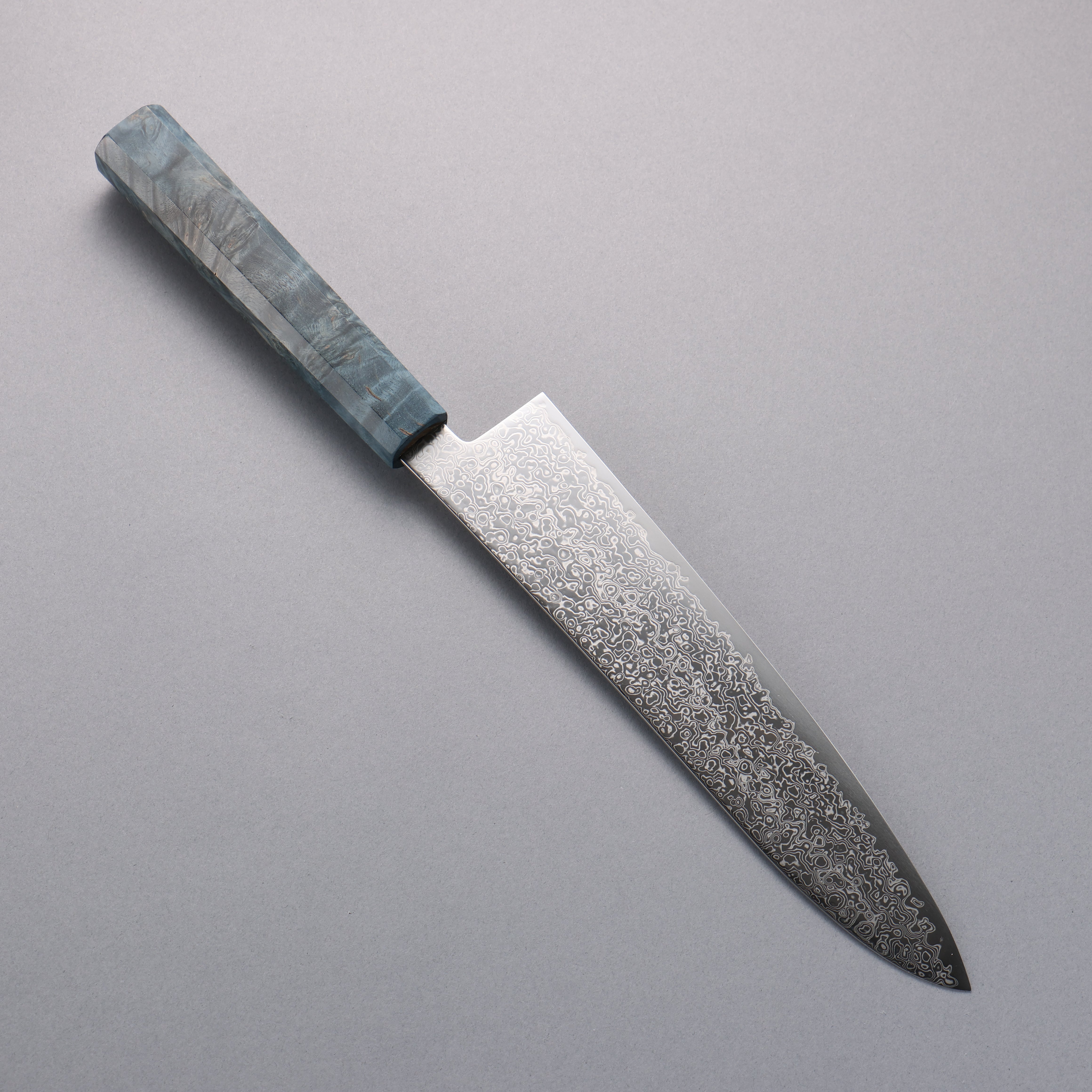 Premium Seisuke SG2 Damascus Gyuto Knife 210mm - Blue Stabilized Wood Handle - Japanese Chef Knife for Professional Cooking, Slicing & Meat Cutting