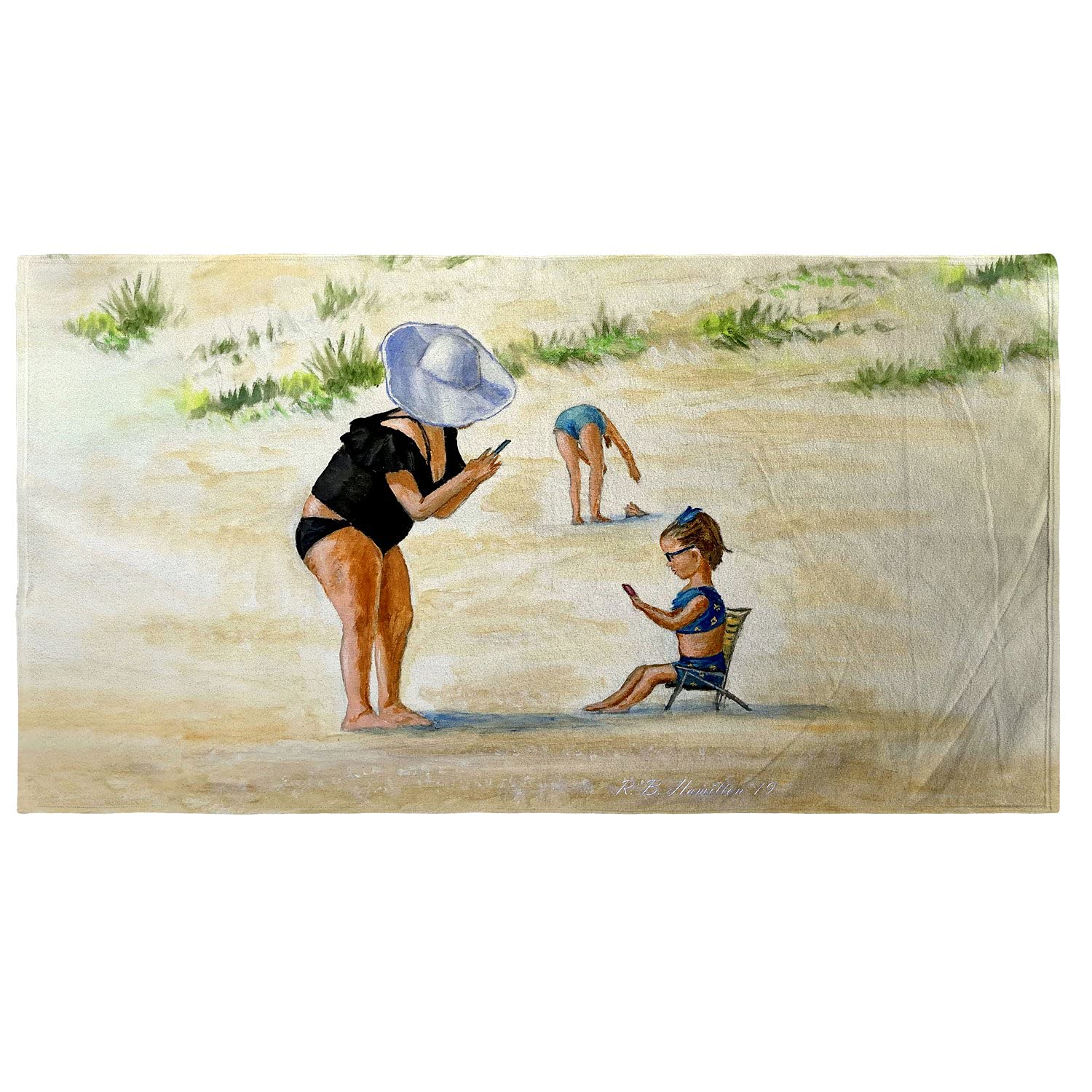 Betsy Drake Smile for Grandma Beach Towel - Soft, Absorbent & Quick-Dry - Perfect for Pool, Beach & Summer Vacations