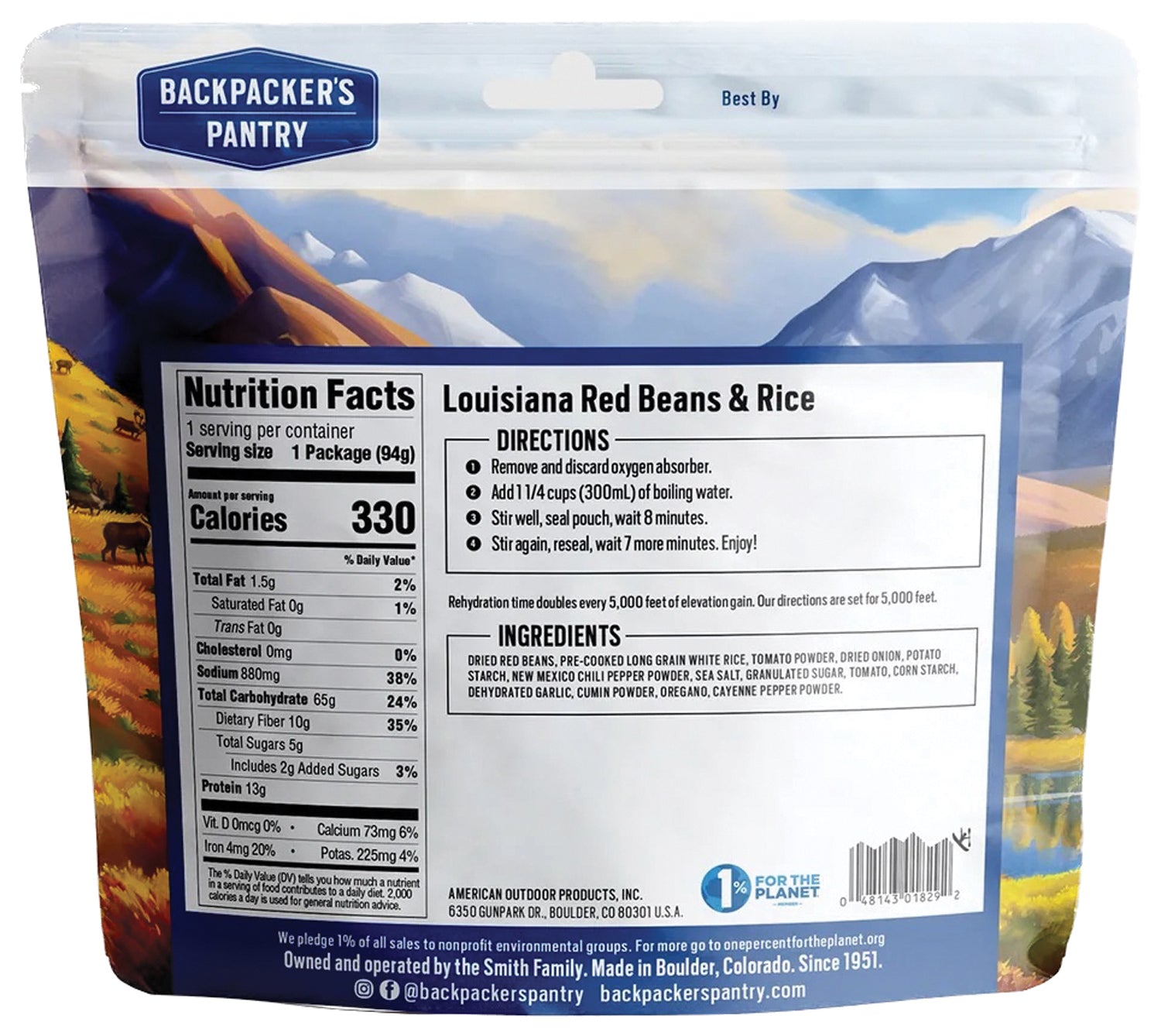 Backpackers Pantry Louisiana Beans & Rice - 1-Person Meal | Freeze-Dried Camping Food for Hiking, Backpacking & Emergency Preparedness