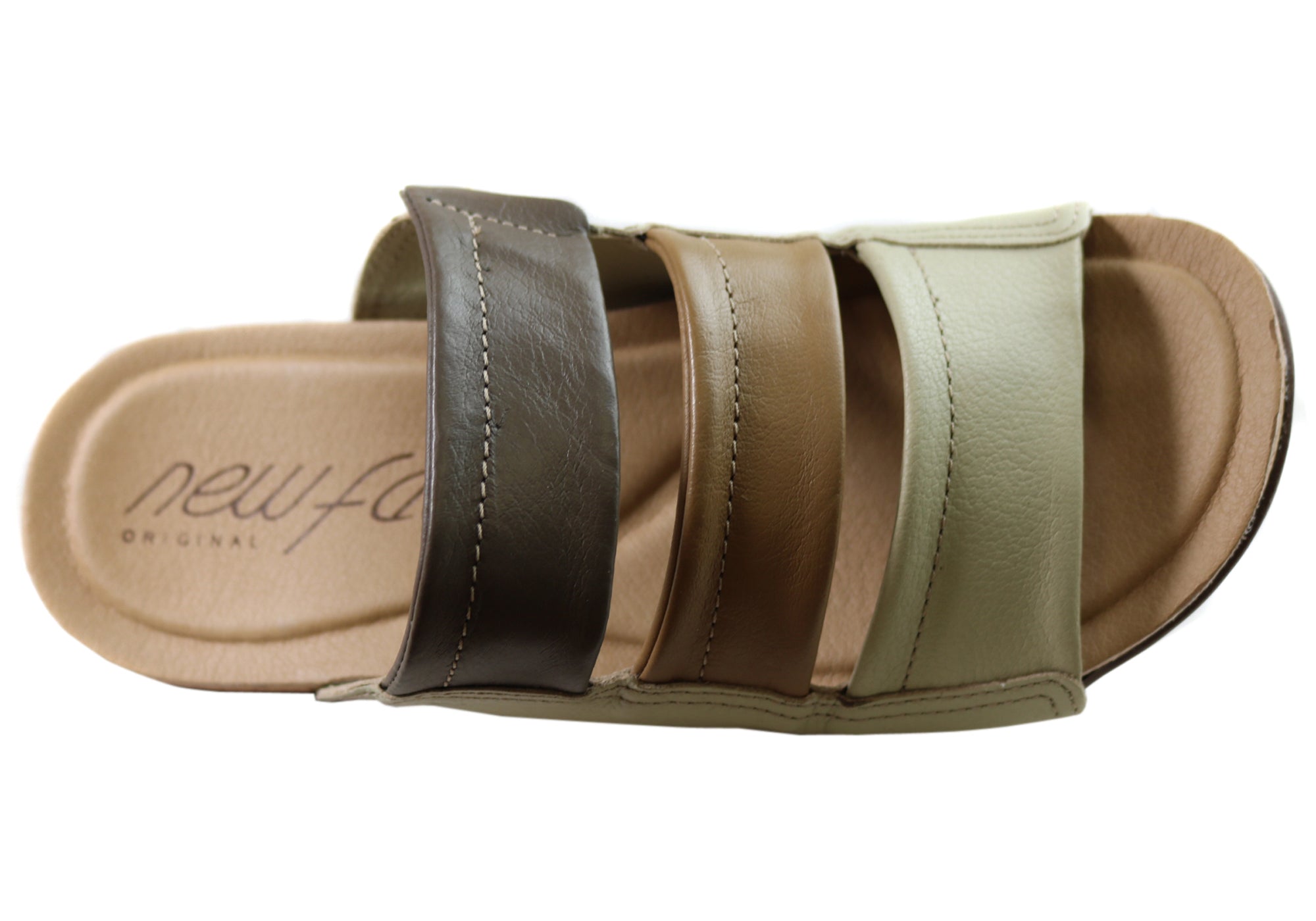 Women's Comfort Leather Slides Sandals - Soft & Supportive Brazilian Made Summer Shoes for Beach, Pool & Casual Wear