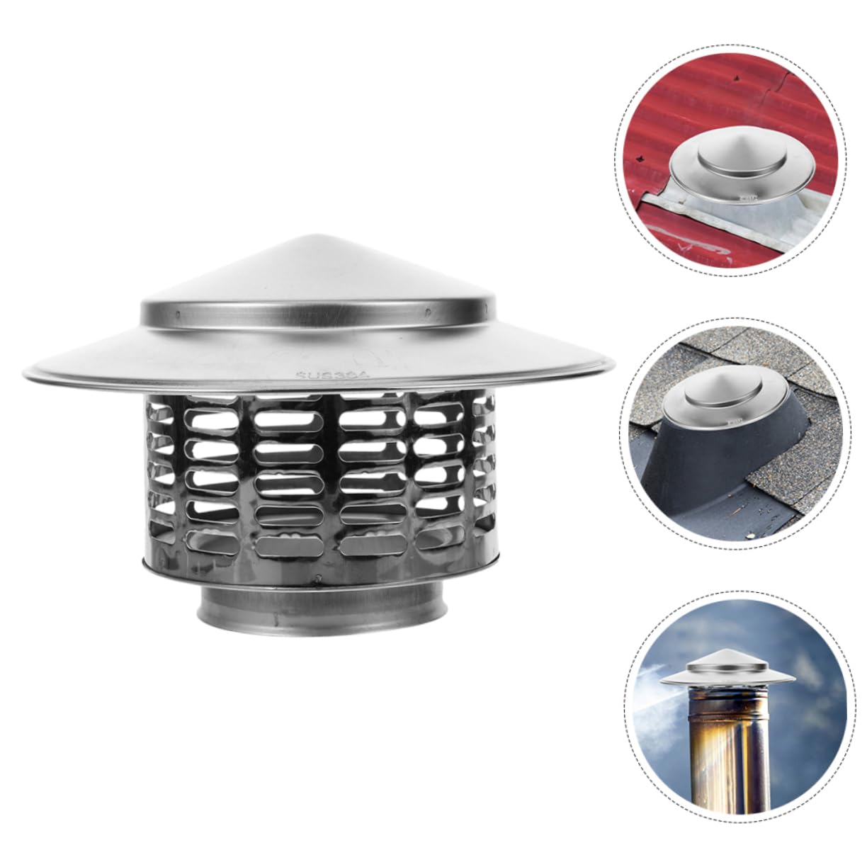 GRIRIW 2-Pack Chimney Funnel Cover Replacement - Weatherproof Roof Chimney Cap for Rain & Snow Protection - Durable Vent Cover for Home, RV & Outdoor Use - Perfect for Winter Storm Prep & Year-Round Ventilation