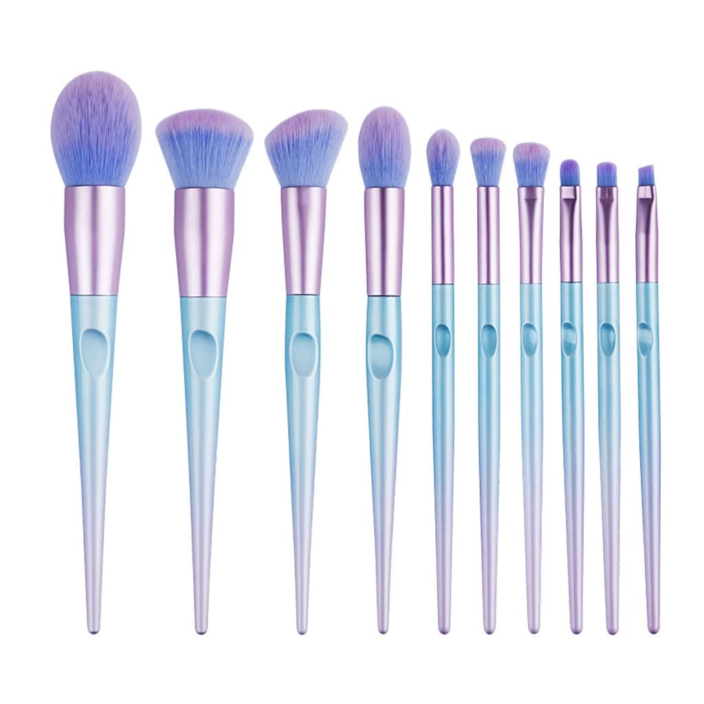 10Pcs Makeup Brushes Set for Eyeshadow & Blush - Professional Cosmetic Tools for Daily Makeup