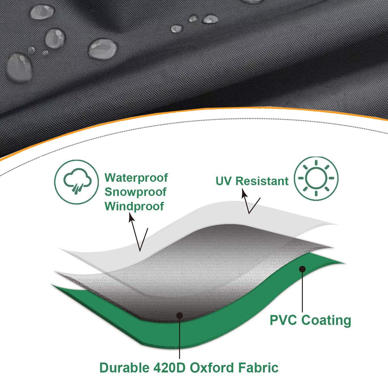 Waterproof Rectangular Patio Furniture Covers - Outdoor Garden Table & Chair Set Protector - Dustproof Windproof Heavy Duty Covers for All Weather Protection | Perfect for Backyard, Deck, and Poolside Furniture