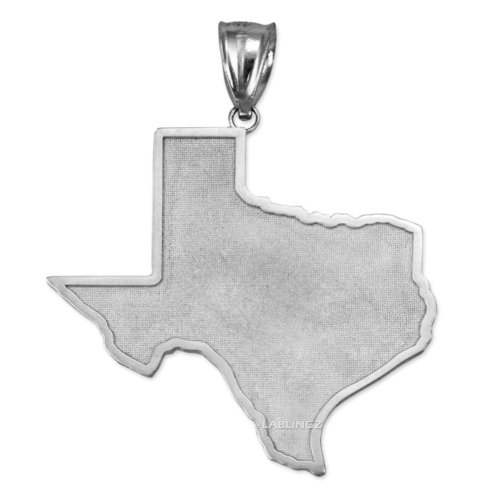 10K White Gold Texas State Map Pendant - Handmade Travel Jewelry for Women | Perfect for Texas Pride, Gifts & Souvenirs