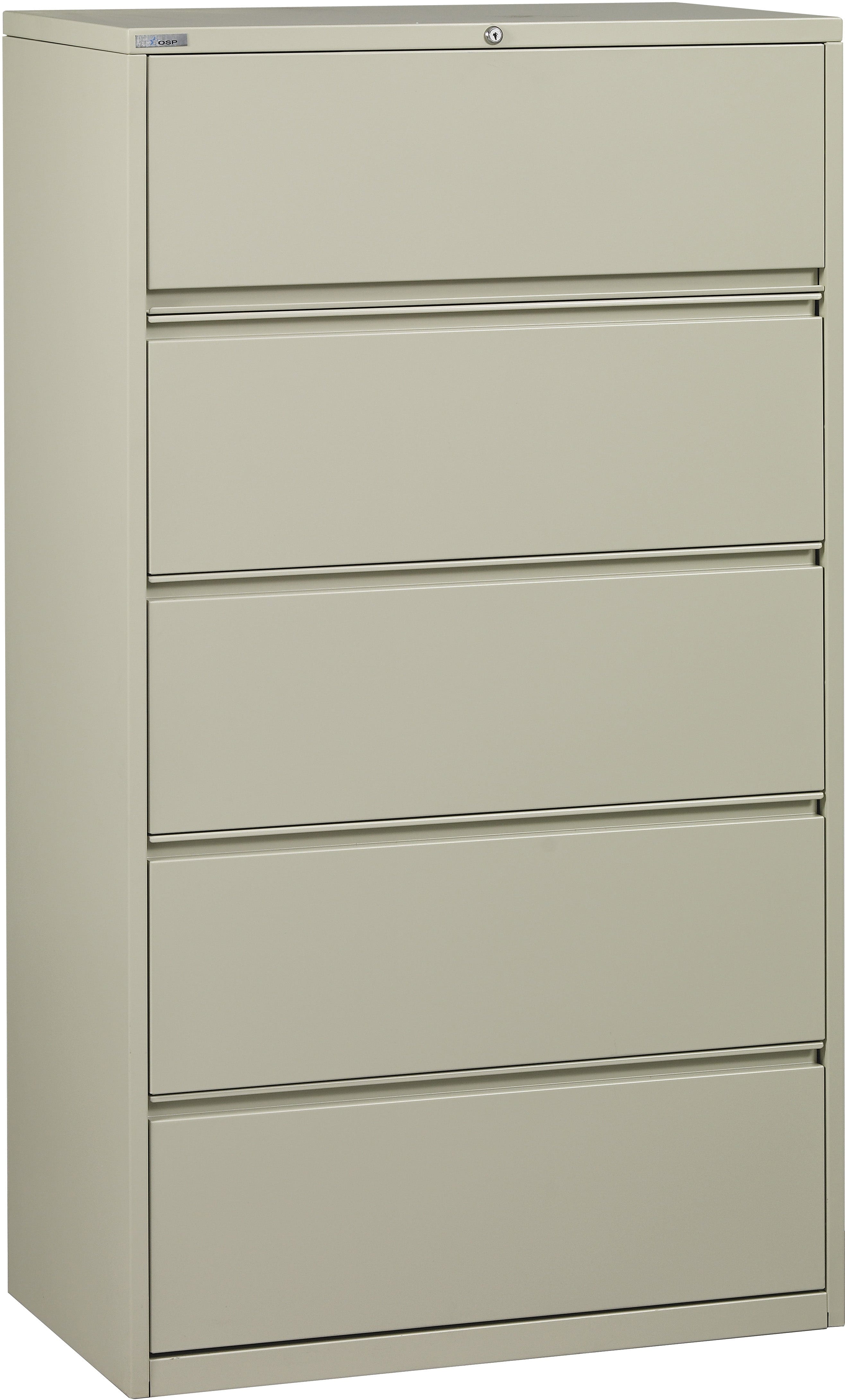 Office Star 5-Drawer Lateral File Cabinet with Removable Core Lock & Adjustable Glides - Secure Storage for Home Office or Business Documents [LF5]