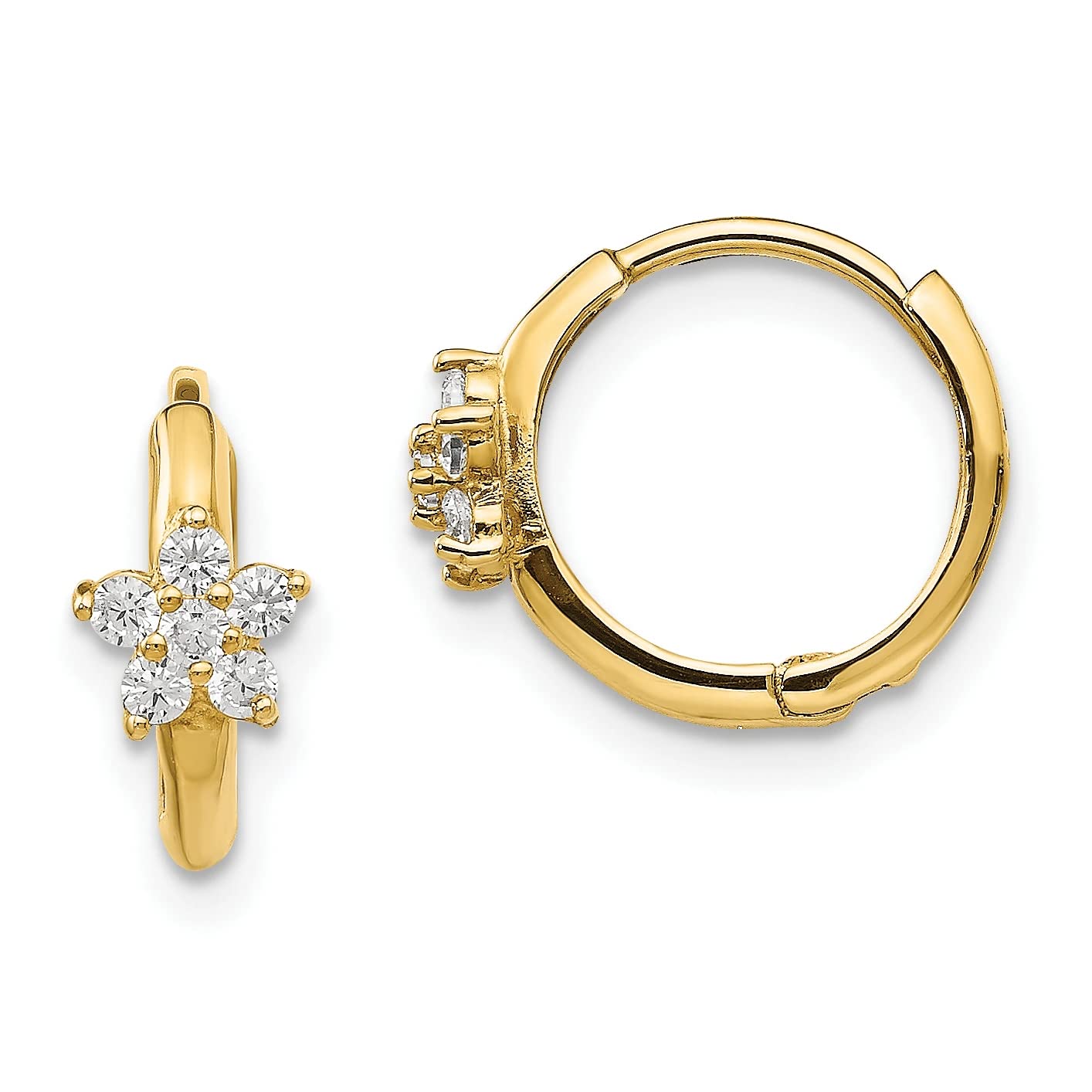 14K Gold Madi K Flower Hinged Hoop Earrings for Women - Elegant Floral Dangle Earrings for Everyday Wear, Date Night & Special Occasions