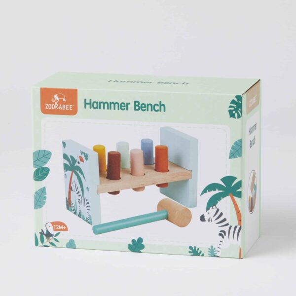 Wooden Hammer Bench Toy for Kids - Fun Educational Toy for Toddlers - Perfect for Pretend Play, Fine Motor Skills & Hand-Eye Coordination Development - Great for Playroom, Classroom & Birthday Gifts