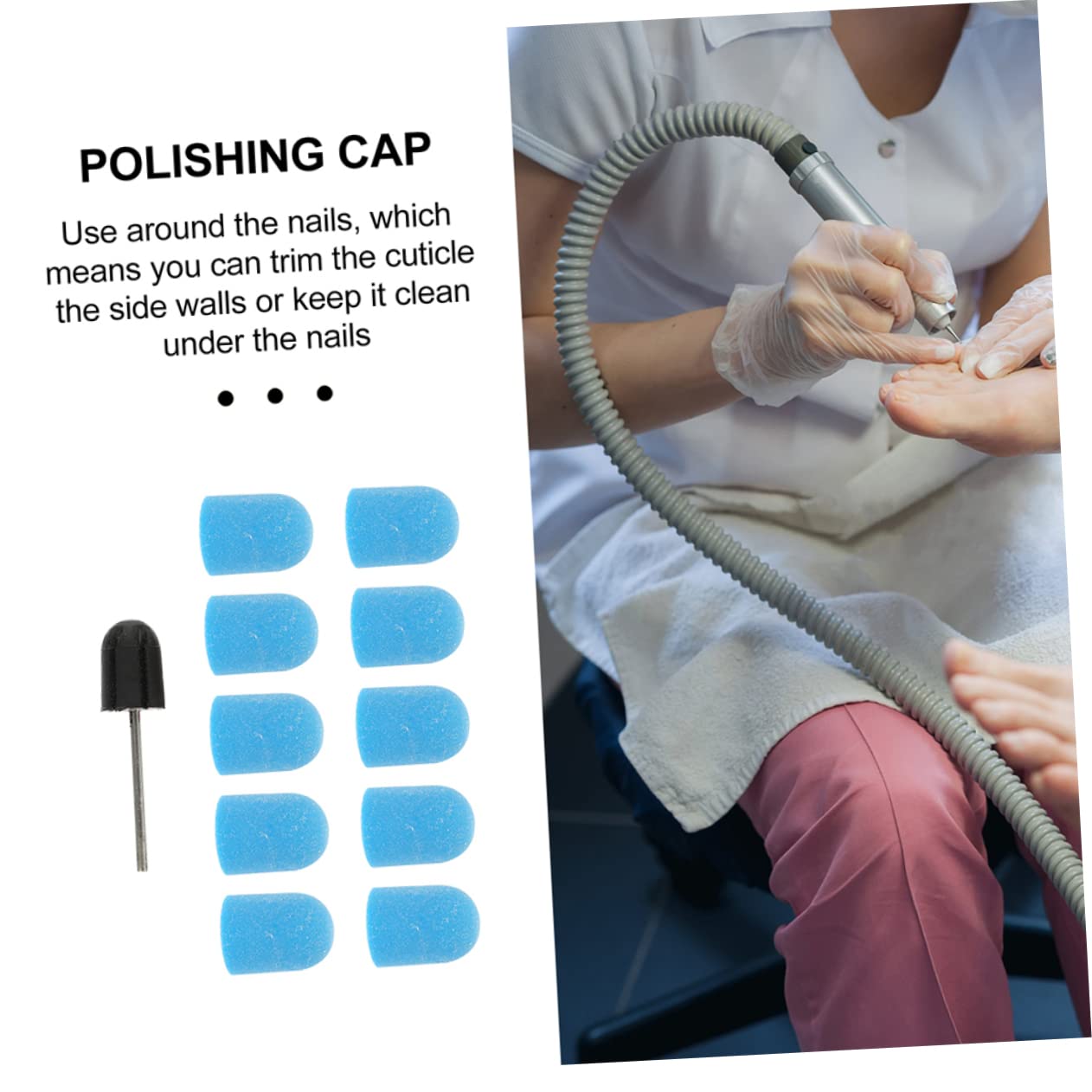 Beautifu Safe & Skin-Friendly Nail Sanding Caps for Electric Nail Drill - Professional Cuticle Drill Bits for Manicure & Pedicure - Perfect for Salon, Home Use & DIY Nail Care