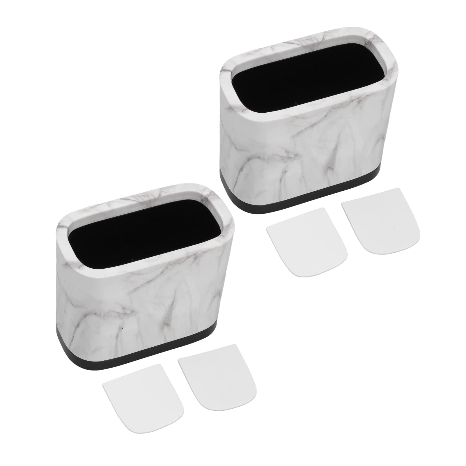 Beufee 2-Pack Marble Pattern Pen Holder & Desk Organizer - Stylish Pencil Cup for Office, Vanity Makeup Brush Storage, and School Supplies (Perfect for Desk Decor & Gift Ideas)