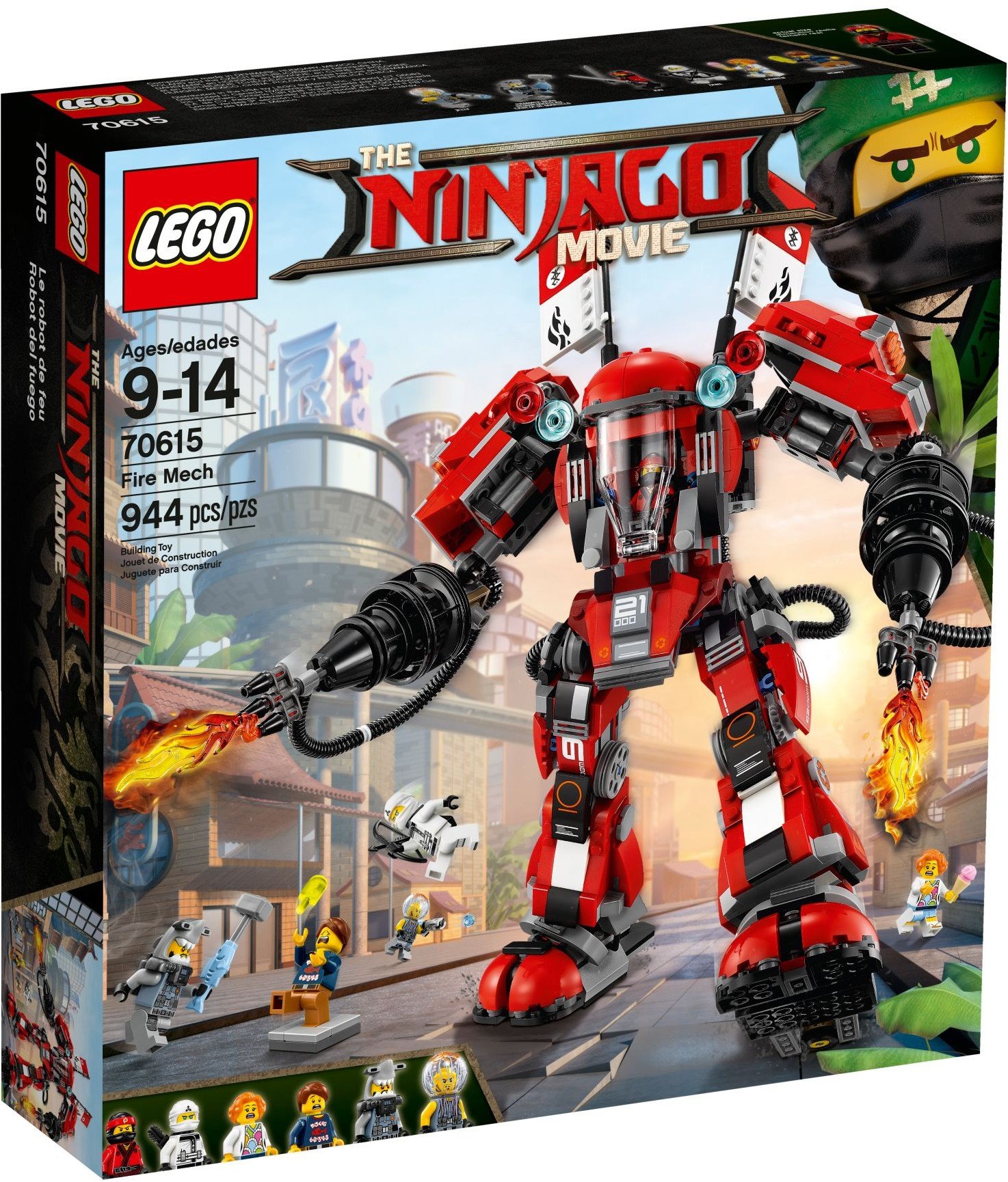 LEGO Ninjago Fire Mech Building Set - 71738 Ninja Robot Toy for Kids, Boys & Girls Ages 6+ - Creative Construction Play for Birthday & Holiday Gifts - Perfect for Action-Packed Ninja Adventures & Display