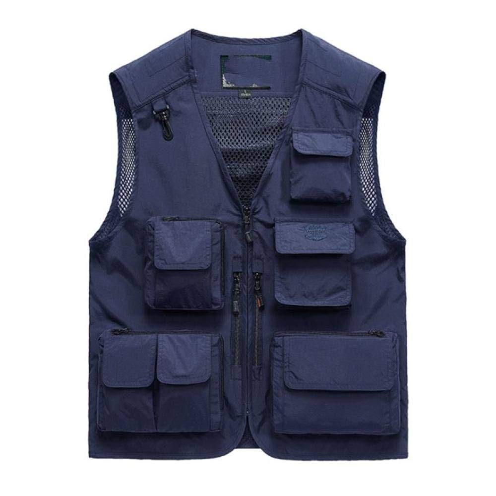 Men's Quick-Dry Mesh Fishing Vest with Multiple Pockets - Lightweight Outdoor Jacket for Fishing, Hunting, Hiking & Travel - Plus Size Photography Waistcoat for Adventurers