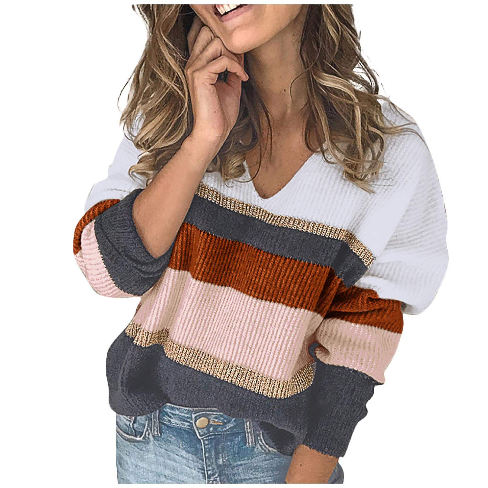 AODONG Women's Lightweight Color Block Hooded Sweater - Drawstring Pullover Hoodie for Casual Wear, Lounge & Outdoor Activities
