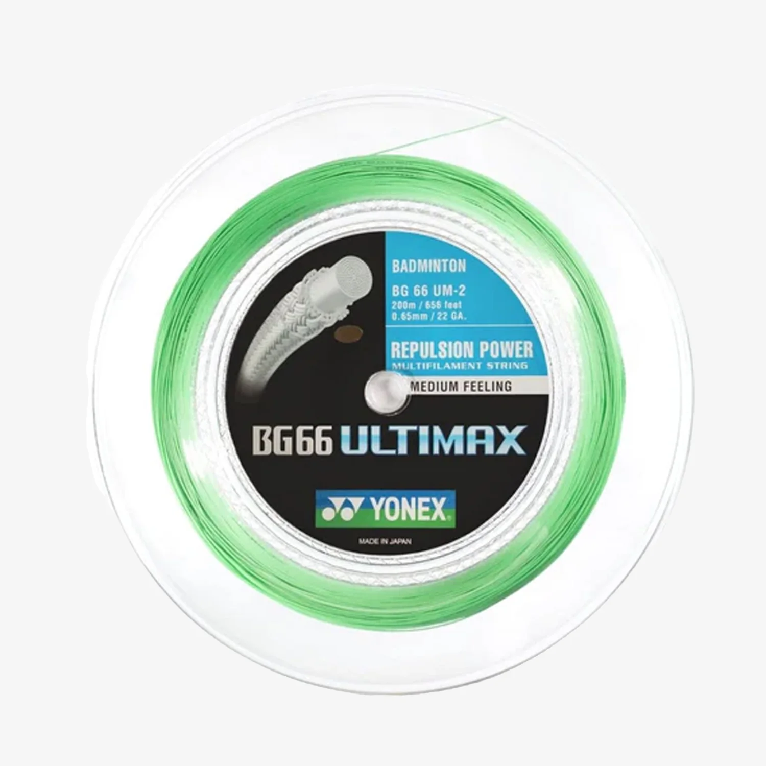 Yonex BG 66 Ultimax 200m Badminton String - High Performance, Durability, Pastel Green | Perfect for Competitive Play & Recreational Badminton
