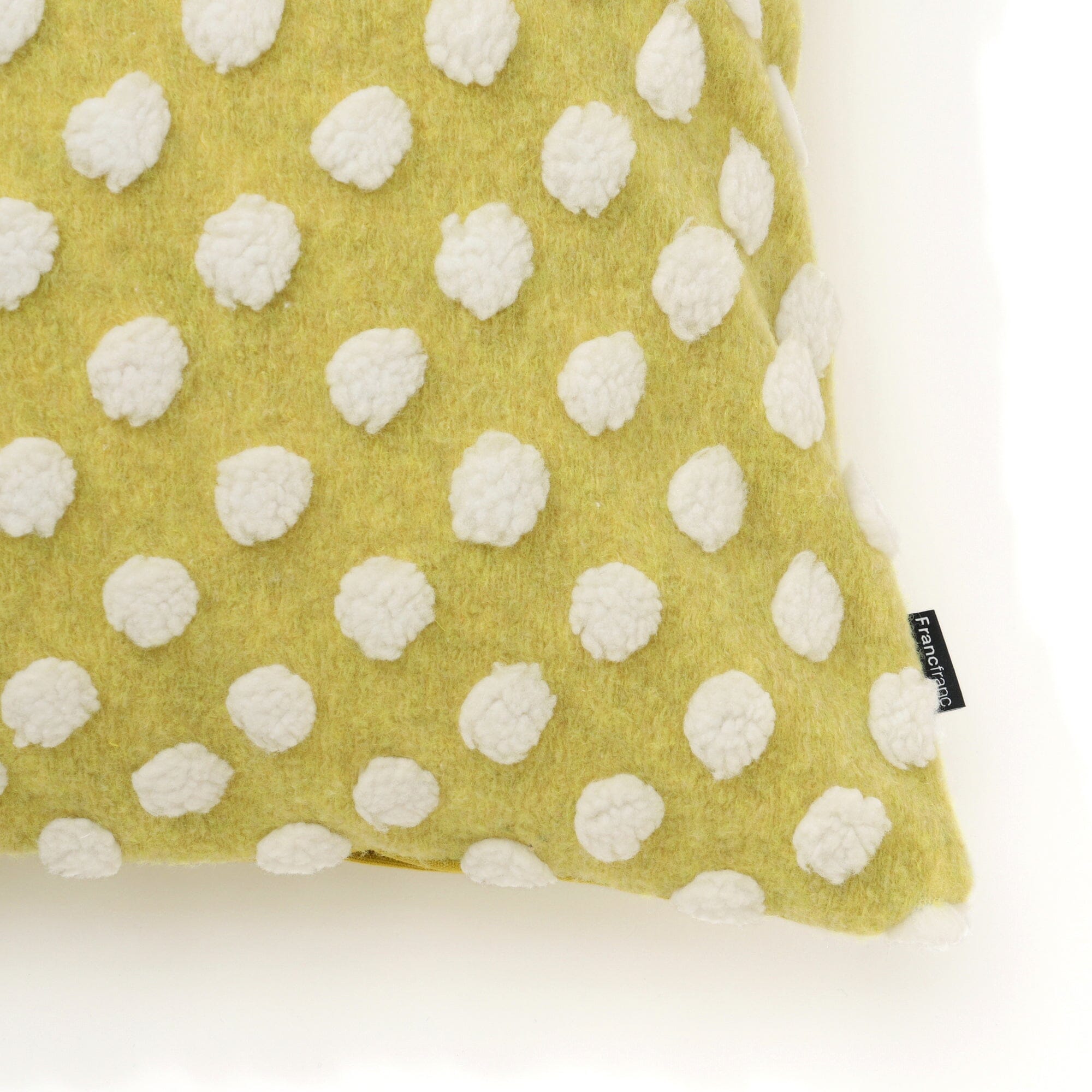 Premium 18x18 Inch Yellow Felt Dot Cushion Cover - Soft Decorative Pillow Case for Sofa, Bed, Chair (450x450mm) | Home Decor & Living Room Accessories