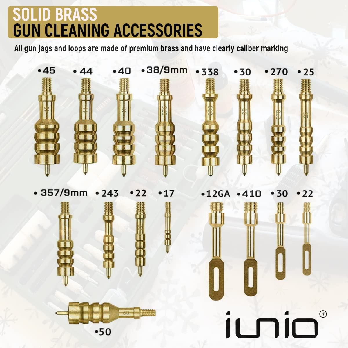 iunio Universal Gun Cleaning Kit with Mat & Case - for Rifle, Shotgun, Pistol - Perfect for Hunting & Shooting