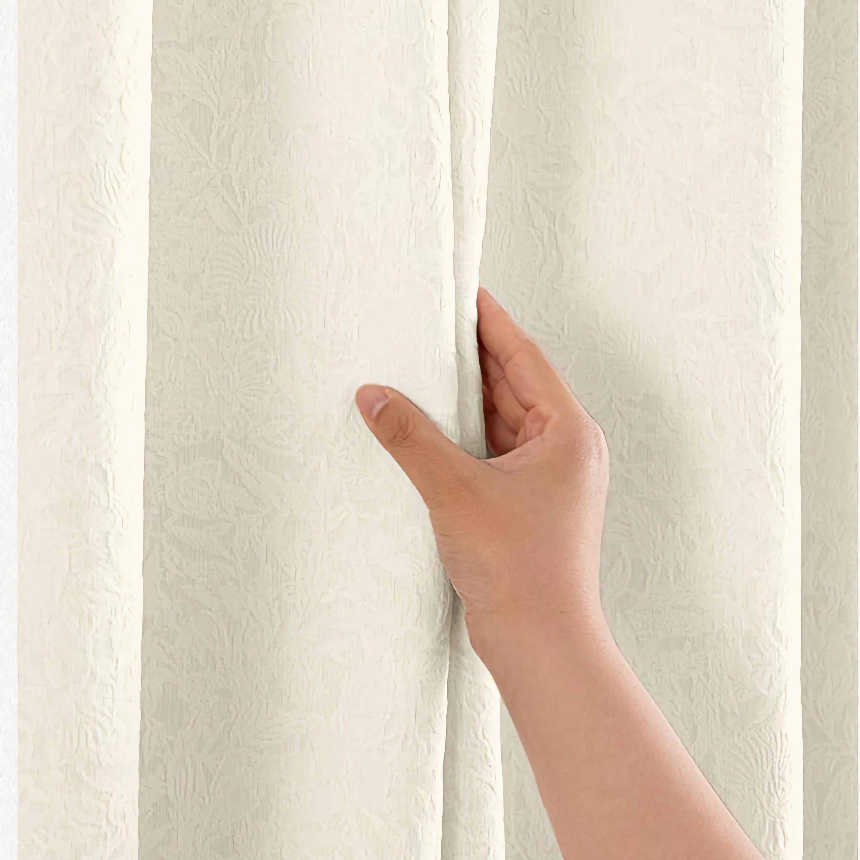 Windsor Jacquard Grey Black Floral Blackout Curtains - Heavyweight Classic Custom Drapes for Living Room & Bedroom - Noise Reducing & Light Blocking Window Treatments