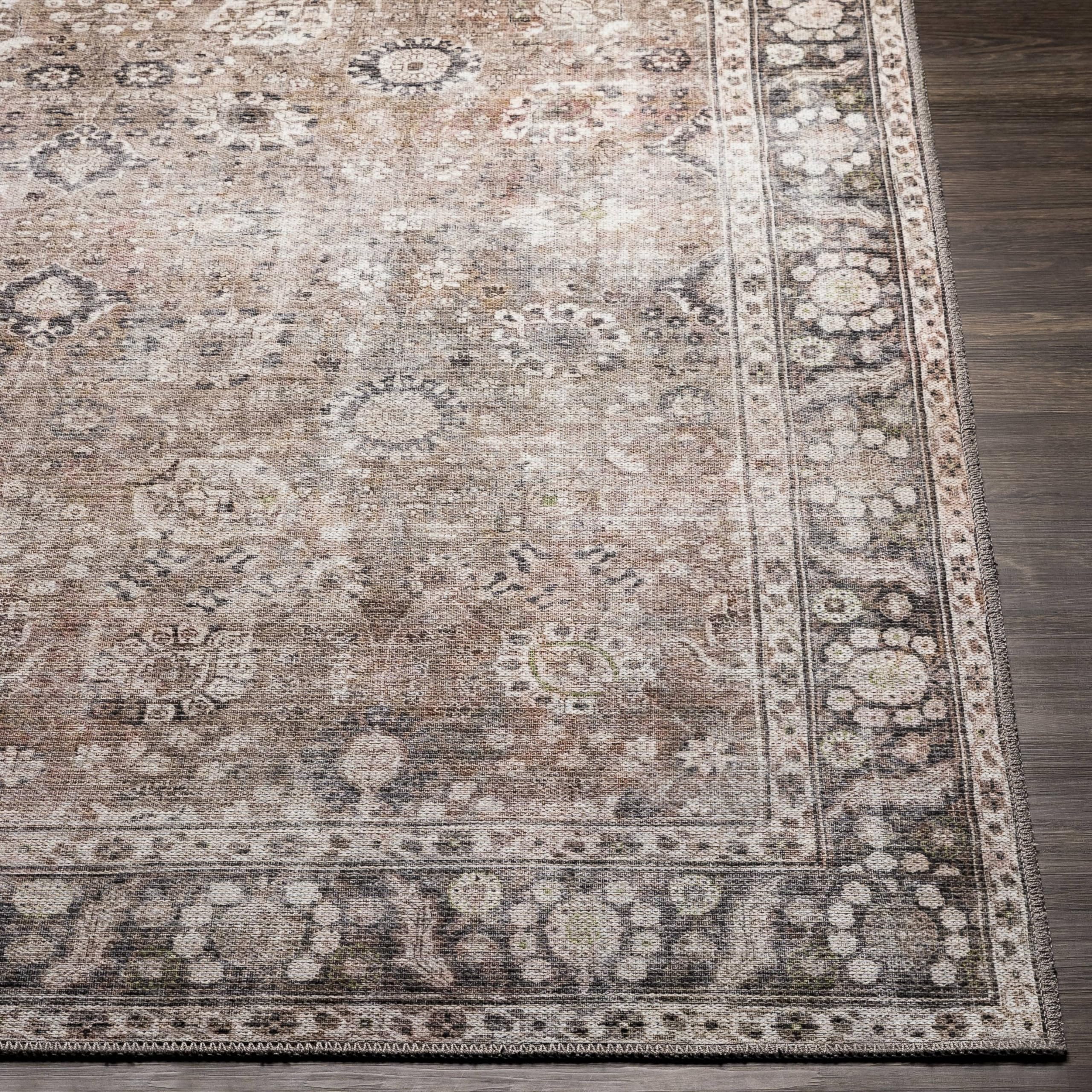 Mark&Day Machine Washable 3x10 Runner Rug - Traditional Brown & Cream Striped Hallway Carpet for Kitchen, Bedroom, Living Room | Non-Slip Long Beach Design (2'7