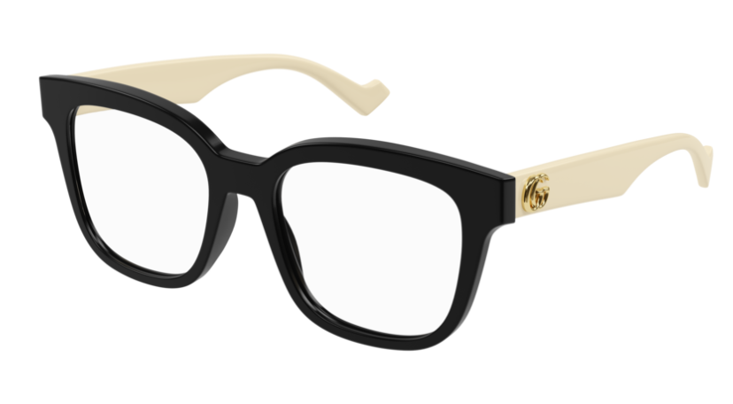 Gucci GG 0958O 002 Black & White Square Frame Women's Eyeglasses | Fashion Sunglasses for Women | Perfect for Everyday Wear, Office & Outdoor Activities