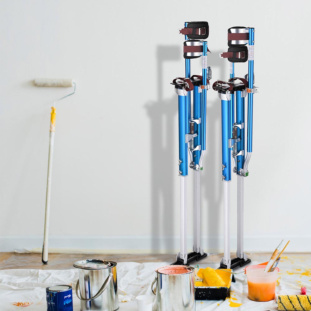 TheLAShop 50 to 64 Inch Adjustable Aluminum Drywall Stilts for Painting - Lightweight & Stable Construction Work Platform for Professionals & DIY Home Renovation