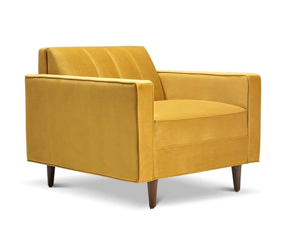 Delphine Chair - Modern Accent Chair for Living Room, Bedroom & Office - Stylish Upholstered Armchair with Wooden Legs - Perfect for Home Decor, Relaxing & Reading