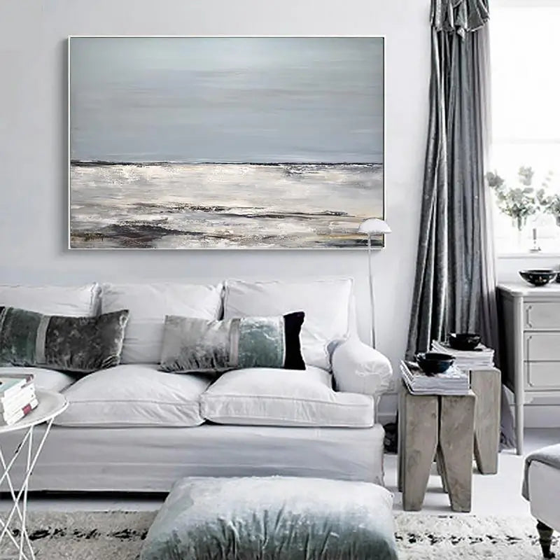 Ocean and Sky Painting #OS 020 - Handmade Canvas Wall Art for Home & Office Decor - Perfect for Living Room, Bedroom, or Office