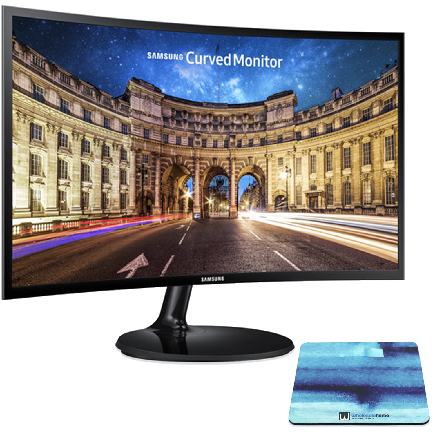 Samsung 27 Inch Curved LED Monitor - LC27F390FHNXZA Full HD 1080P 60Hz Gaming Computer Screen with Slim Design | Perfect for Home Office, Gaming & Workstation Setup | Includes Free Mouse Pad