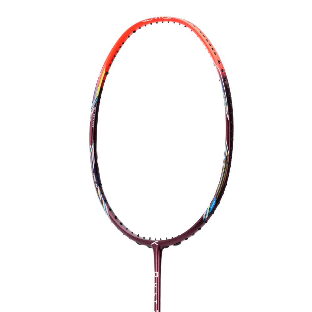 HNDRD Cult 77 Professional Badminton Racket - Pre-Strung Carbon Fiber Shuttlecock Racket for Adults & Teens - Perfect for Indoor/Outdoor Games, Training & Tournament Play