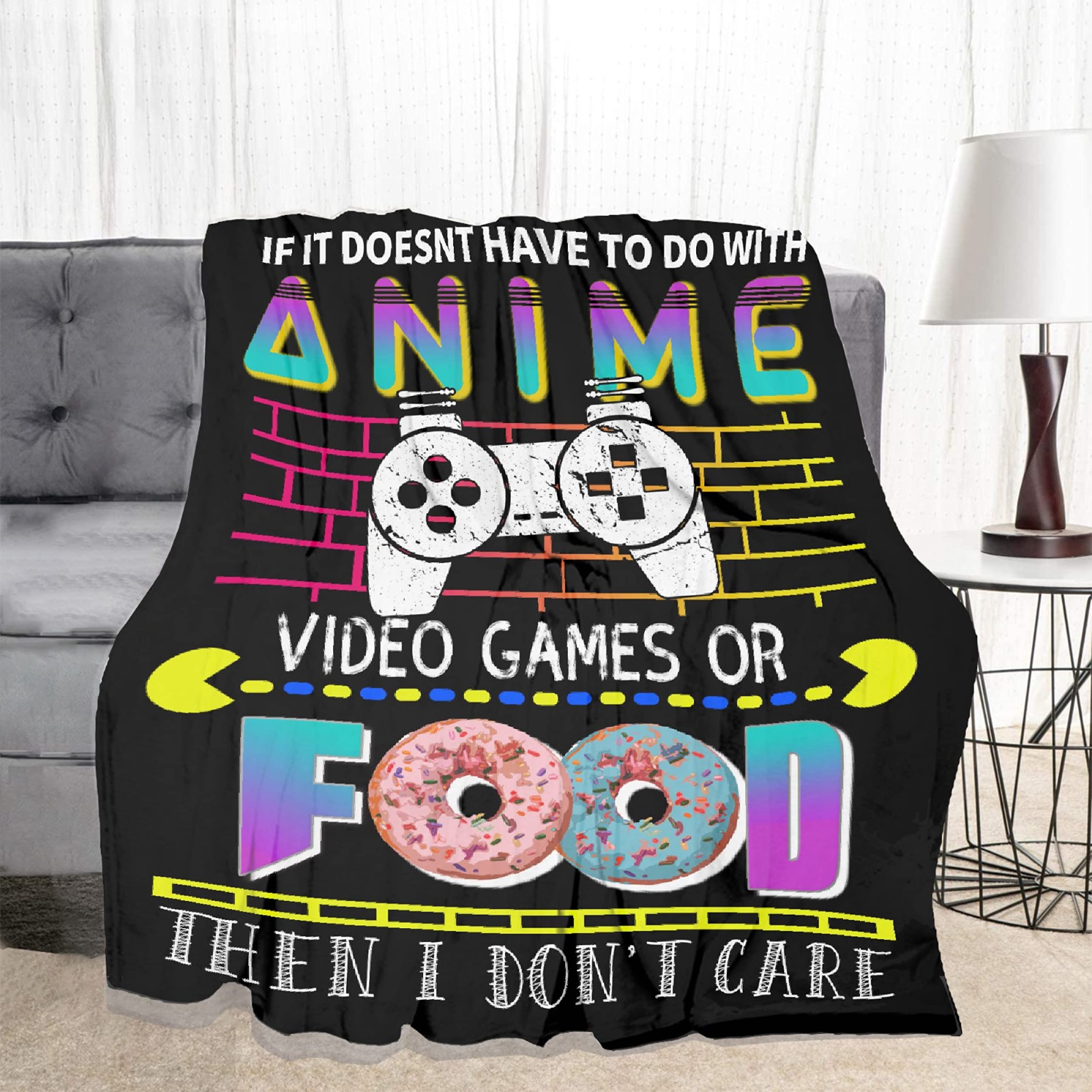 Anime Themed Soft Fleece Flannel Blanket 120x90 Inches - Lightweight Plush Throw for Sofa, Bed, Couch & Car - Perfect Gift for Women, Men & Family - Great for Gaming, Movie Nights & Anime Lovers