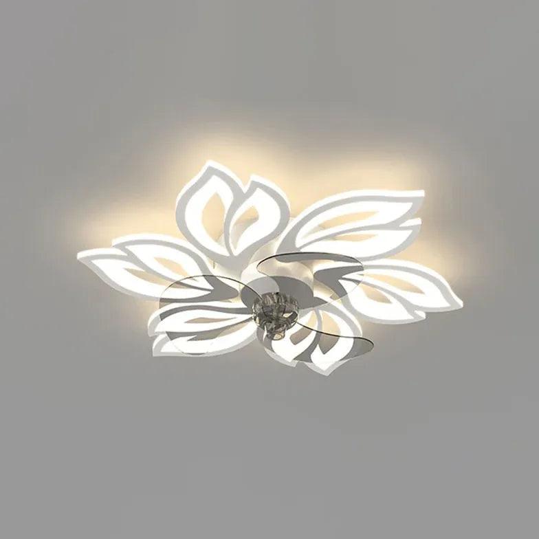 Petal Shape LED Ceiling Fan with Light for Living Room - Modern Stylish Cooling & Lighting Solution for Home, Bedroom, Office