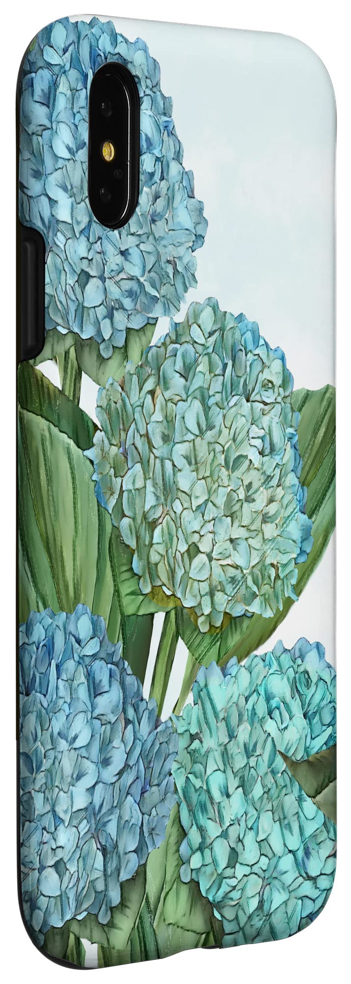 iPhone X/XS Floral Phone Case - Blue Hydrangea Botanical Design, Slim Protective Cover for Women Girls | Perfect for Everyday Use, Travel & Gift Giving