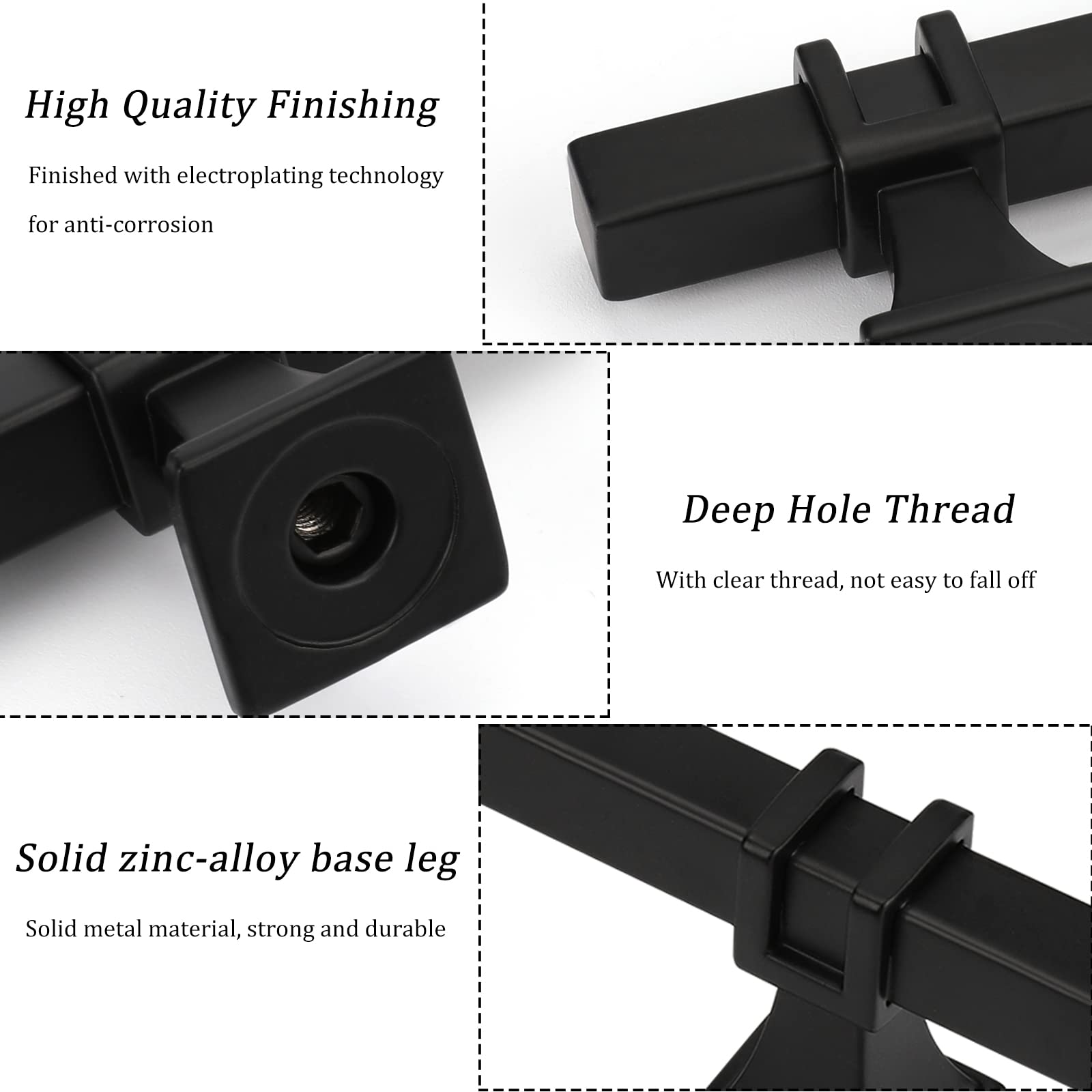 15 Pack 3 Inch Black Cabinet Handles - Matte Black Square Kitchen Cabinet Pulls, Dresser Drawer Handles for Modern Kitchen & Bathroom Hardware (Perfect for Cabinets, Drawers, Furniture & Home Decor)