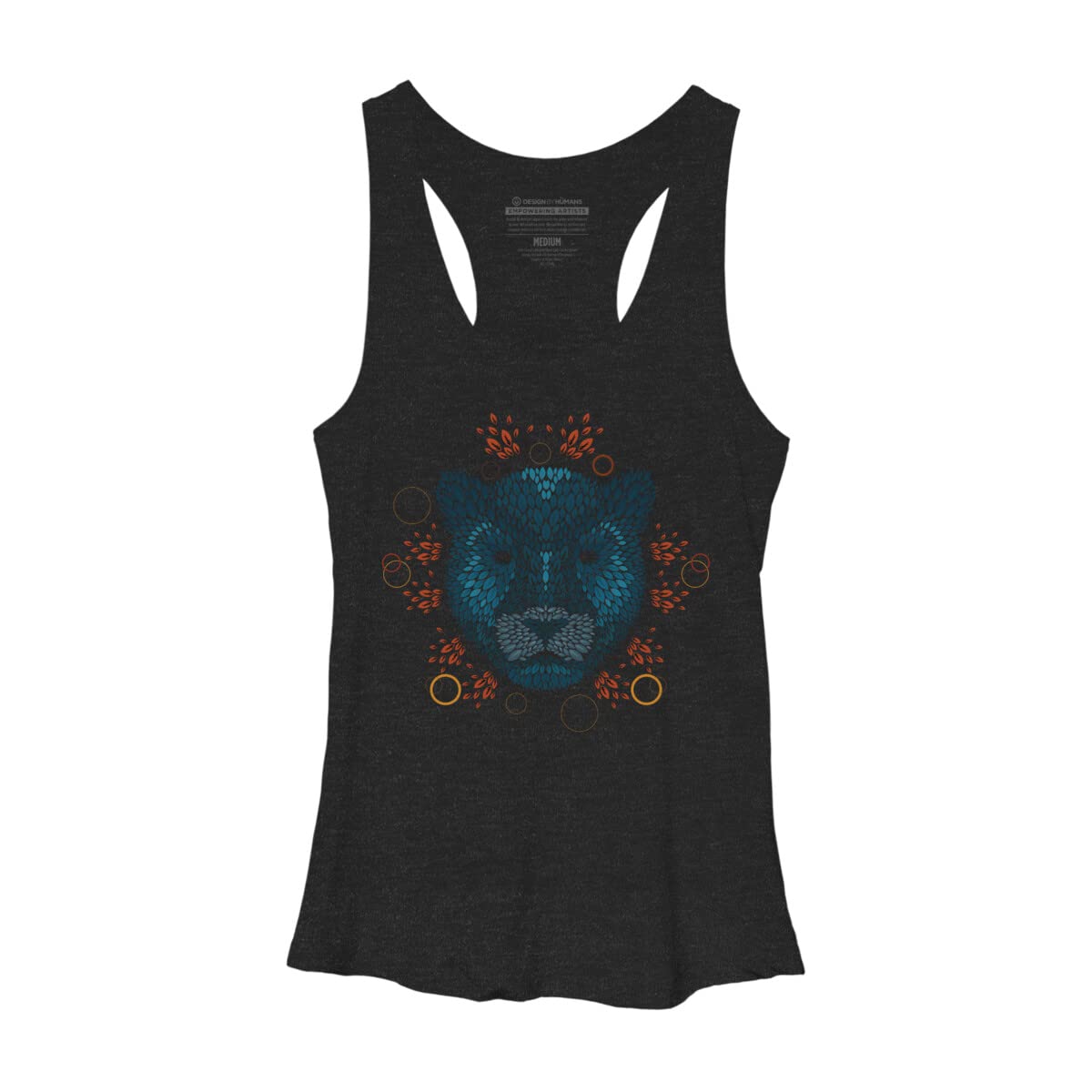 Design By Humans Women's Panther Face Racerback Tank Top - Soft Cotton Graphic Tee for Casual Wear, Gym & Summer Outfits