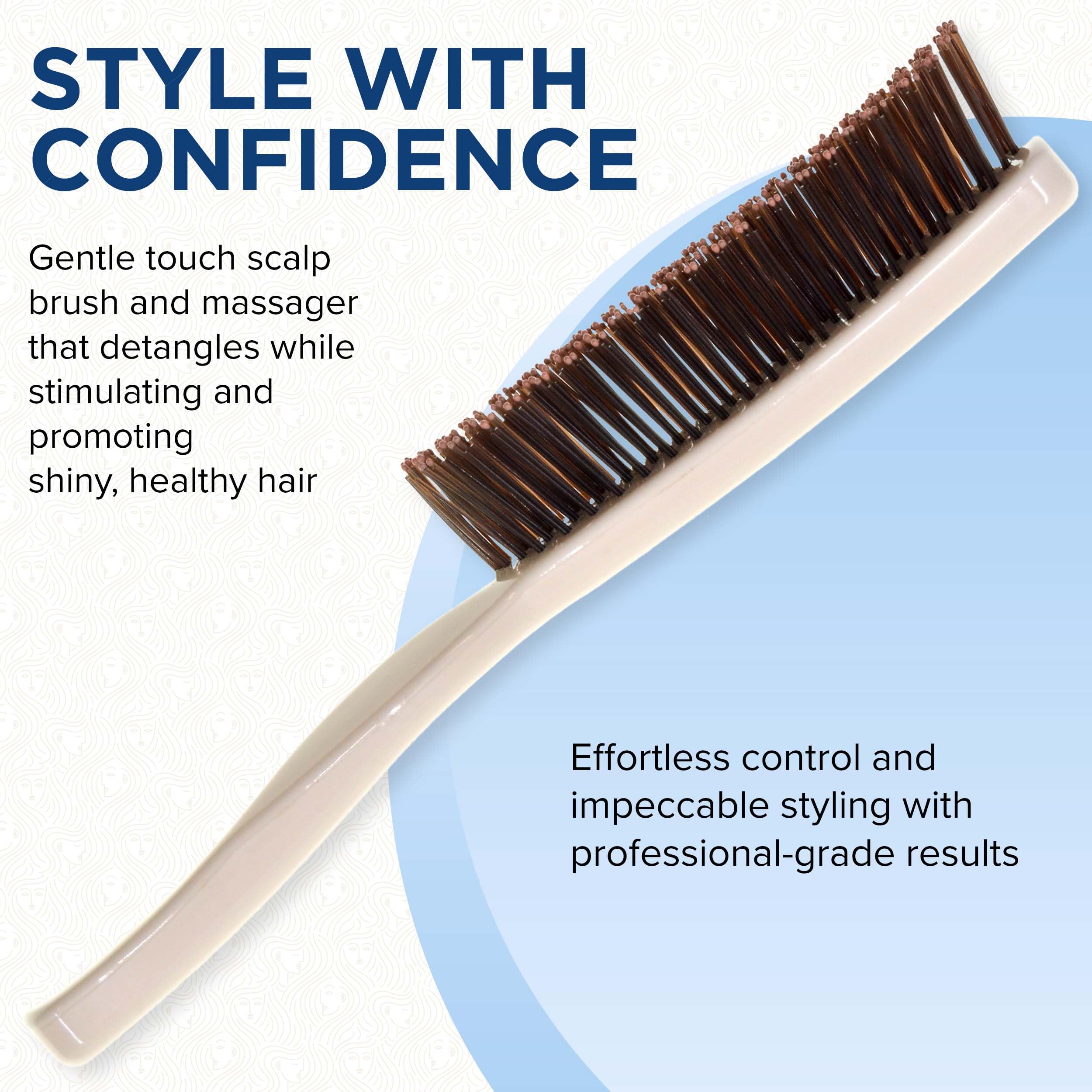 Giorgio Gentle Detangler Brush for Men - Dual Length Bristles for Fine & Thick Hair, Scalp Massager & Travel Hair Brush - Perfect for Daily Grooming, Salon Styling & On-the-Go Detangling