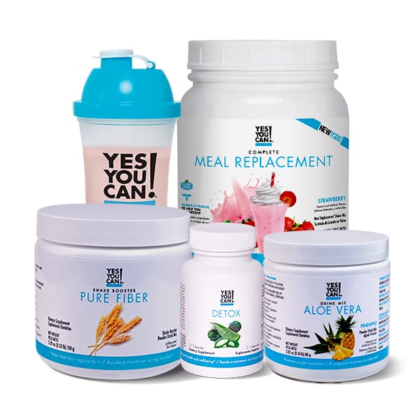 Yes You Can! Detox Plus Kit - Chocolate Aloe Vera Hibiscus Flavor | Daily Cleanse Fiber Meal Replacement Shake & Supplement for Women | Supports Digestive Health & Weight Management | Perfect for Morning Routines, Post-Workout Recovery & Wellness Journeys