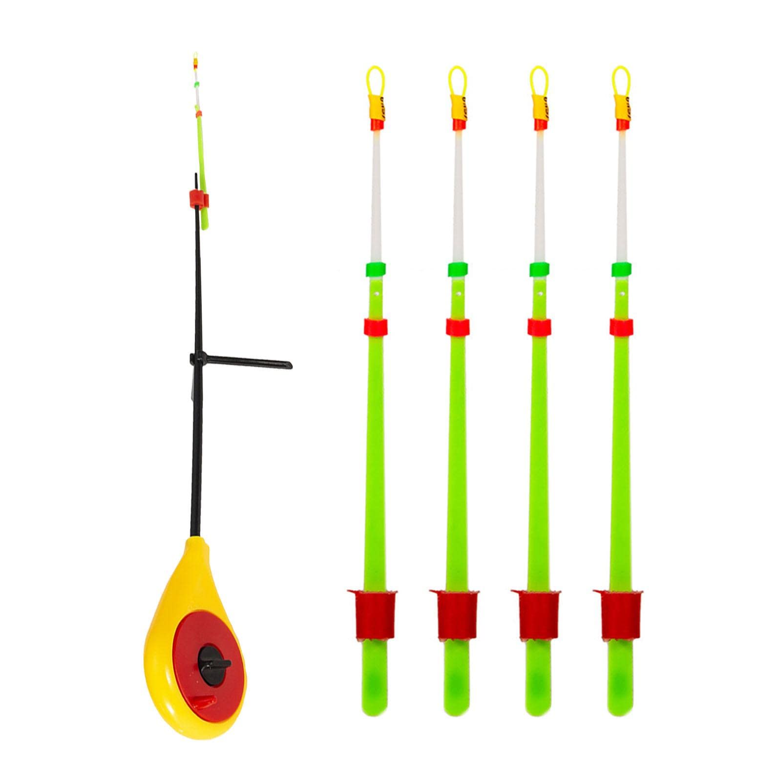 **Ice Fishing Rod - Portable Winter Fishing Pole with Fishing Lines Runner for Lakes, Ponds & Rivers - Yellow | Durable Outdoor Sport Fishing Gear for Ice Anglers**    *(Use Case: Perfect for ice fishing enthusiasts targeting trout, perch, and walleye in frozen lakes and rivers during winter seasons.)*