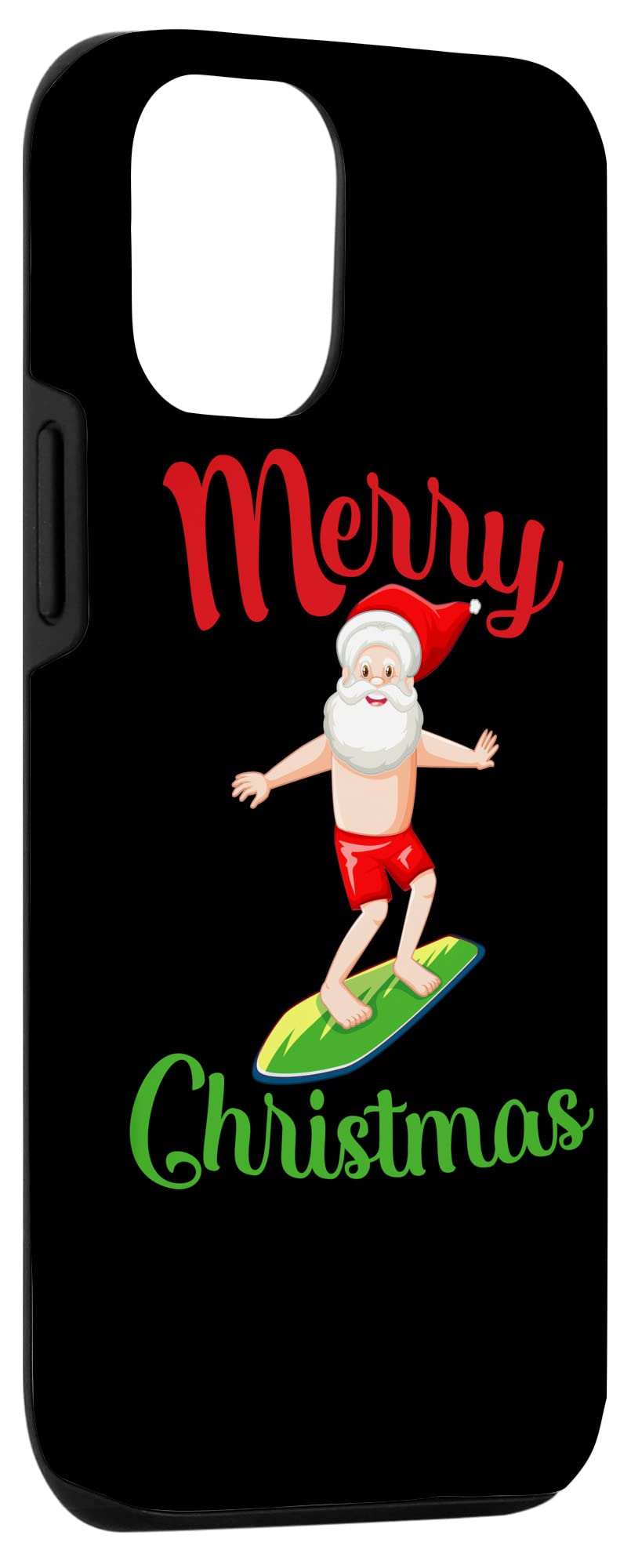 iPhone 12/12 Pro Funny Christmas T-Shirt with Santa Surfing Design - Perfect for Vacation, Beach Getaway & Holiday Gifts